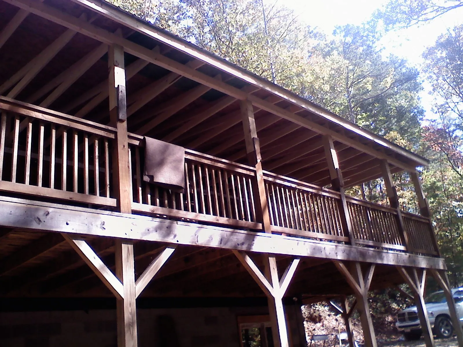 Timber framing under a new elevated porch and deck — Roof Leak Repair in Lamona by Roofing Brothers